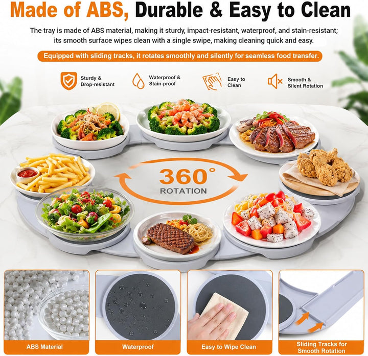 Drehplatte, Lazy Susan Drehteller Tablett ABS 360° Drehschale, Drehbares Tablett für Lebensmittel Dr