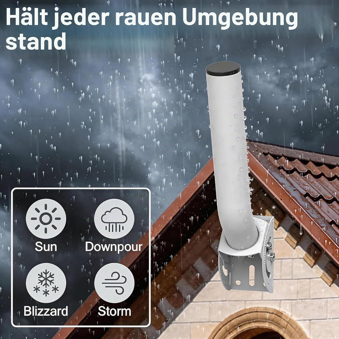 Universal verstellbare TV-Antennenhalterung, Wandmontage, 27.9 cm, wetterfest, J-Stange, kabellose S