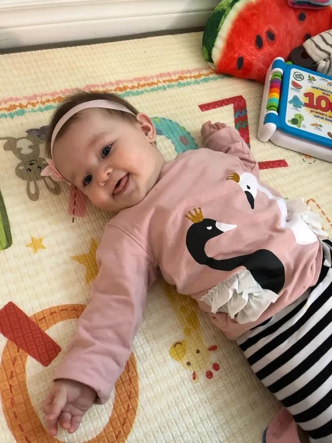 Kleinkind Baby Mädchen Outfit Set Schwan Print Tops + Hosen 2Pcs für Baby Mädchen Kleidung 9-12 Mona