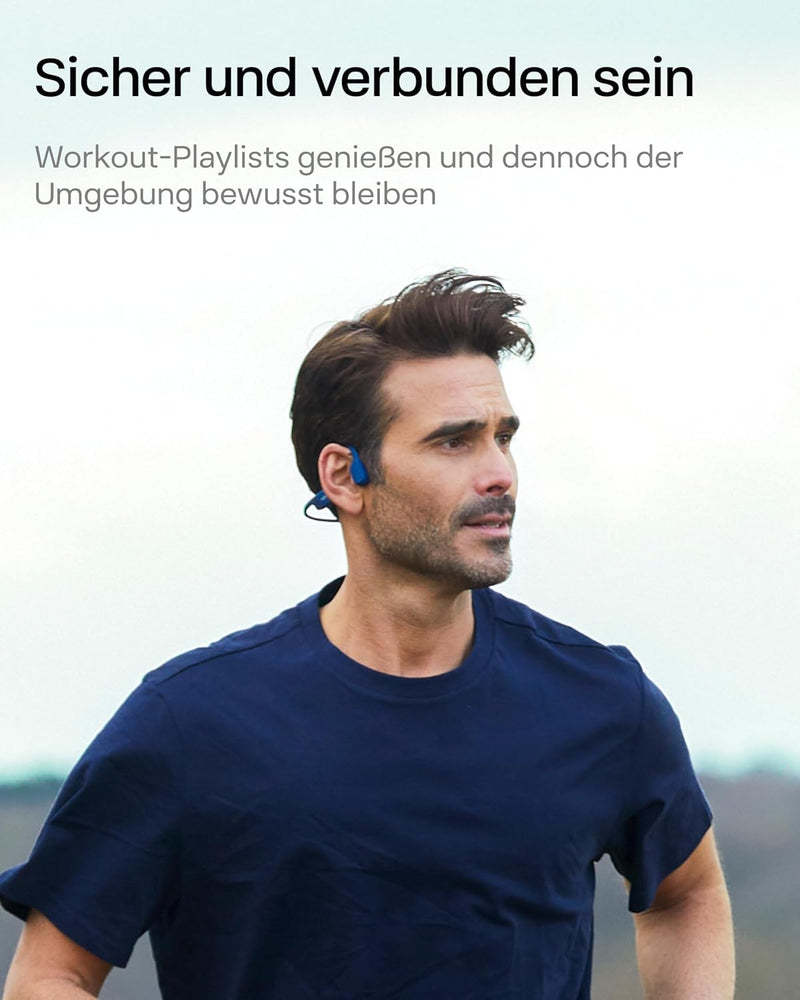 SHOKZ OpenRun Knochenschall Kopfhörer, Open-Ear Sport Bluetooth Kopfhörer mit Noise-Cancelling Mikro