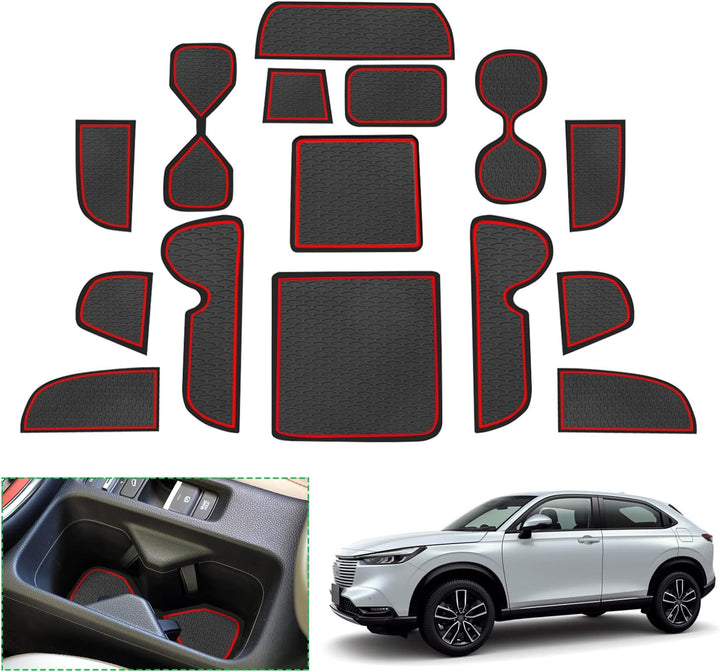 GAFAT Kompatibel mit Honda HR-V 2022 2023 Antirutschmatten, HRV 2022 Gummimatten, Mittelkonsole Getr