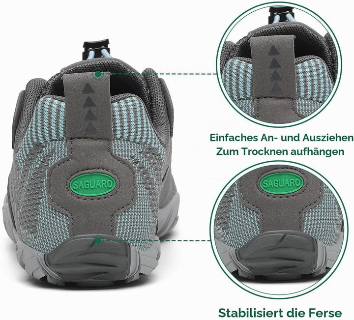 SAGUARO Herren Damen Barfussschuhe - Atmungsaktiv rutschfest Barfussschuhe - mit Breite Zehenbox und