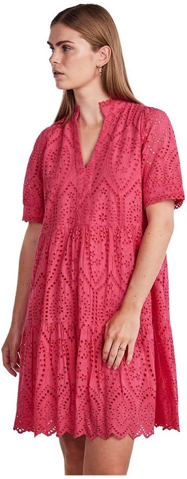YAS Damen Yasholi Ss Dress S. Noos Kleid XS Raspberry Sorbet, XS Raspberry Sorbet