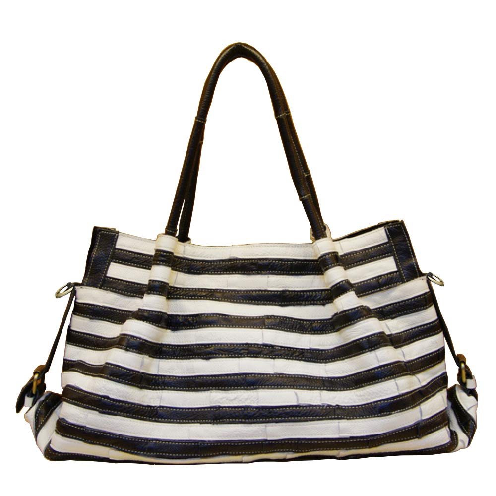 Segater® Damen Multicolor Einkaufstasche Echtes Leder Handtasche Bunte Patchwork Grosse Umhängetasch