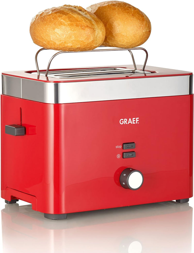 Graef TO63EU TO 63 2-Scheiben Toaster, Kunststoff, Rot, 27.3 x 17.8 x 19.5 cm Single, Single