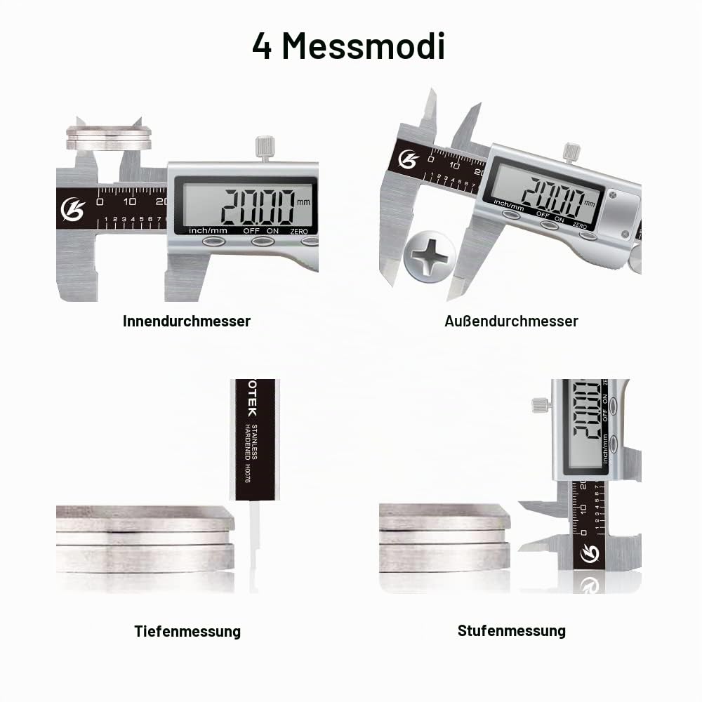 KETOTEK Messschieber Digital Schieblehre Edelstahl, 150mm / 6-Zoll Schublehre mit Ersatzbatterie, Ca
