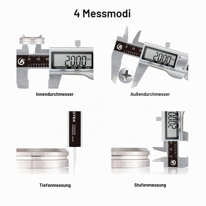 KETOTEK Messschieber Digital Schieblehre Edelstahl, 150mm / 6-Zoll Schublehre mit Ersatzbatterie, Ca