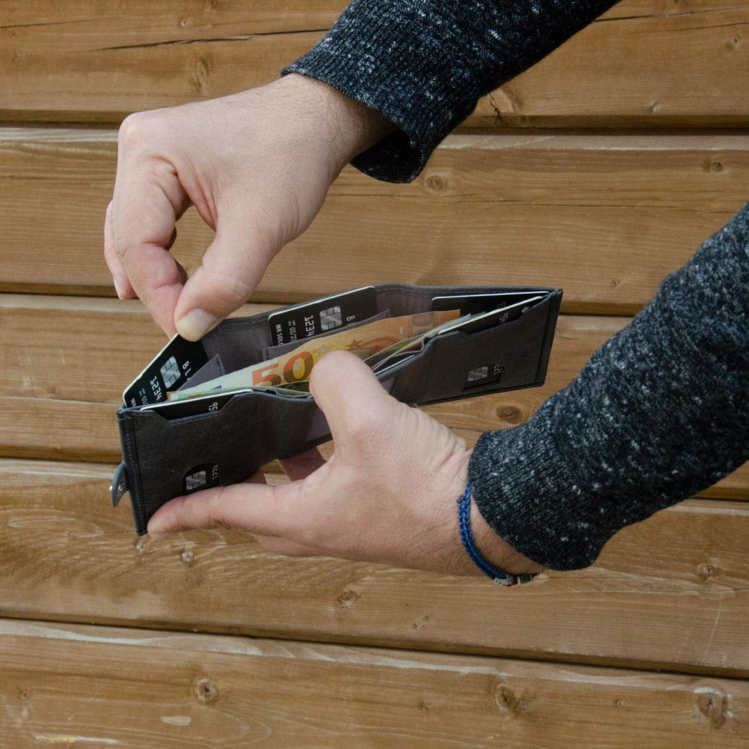 NEU: SOLO PELLE® Slim Wallet mit Münzfach [12 Karten] Slimwallet Riva [RFID-Schutz] Kartenetui mit M