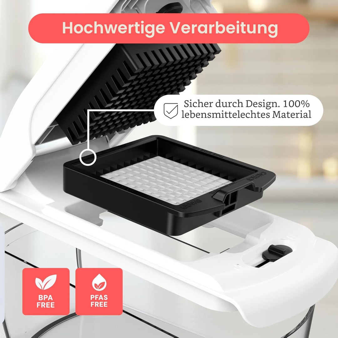 Fullstar Gemüseschneider und Mandoline Gemüsehobel - Julienne- und Würfelschneider für Gurken Zwiebe