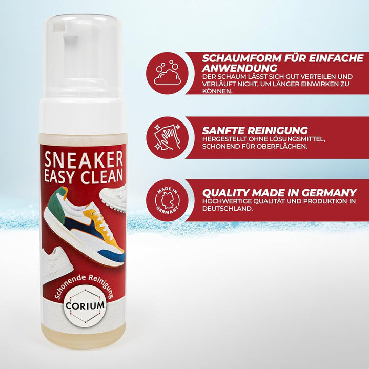 CORIUM, Sneaker Reiniger Set, Effektive Reiniger, Holzbürste & Mikrofasertuch, Set