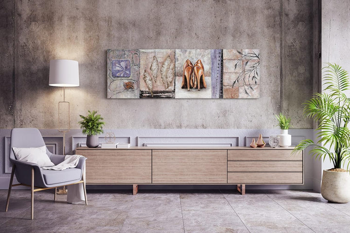 YS-Art Abstrakt Acryl Gemälde auf Leinwand Harmonie handgemalt Wandbilder Wohnzimmer modern Wohndeko