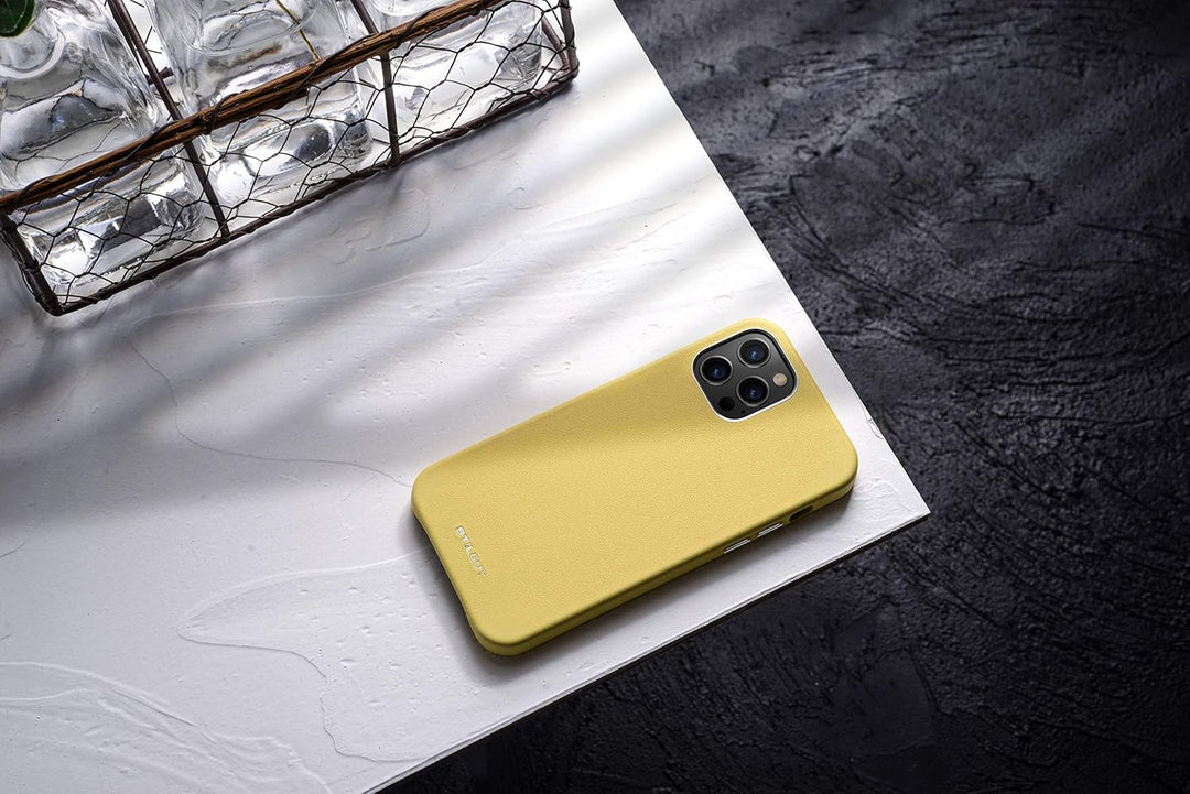 STILGUT Cover kompatibel mit iPhone 12 Pro Max Case aus Leder, Lederhülle, Hülle aus Leder, Ledercas