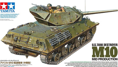 Tamiya 300035350 300035350-1:35 US Panzerjäger M10 (3) Mittl. Prod,originalgetreue Nachbildung, Plas