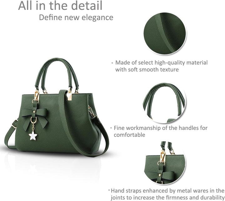 NICOLE & DORIS Damen Handtaschen Designer Tasche Elegante Frauen Umhängetasche PU Leather Shopper He