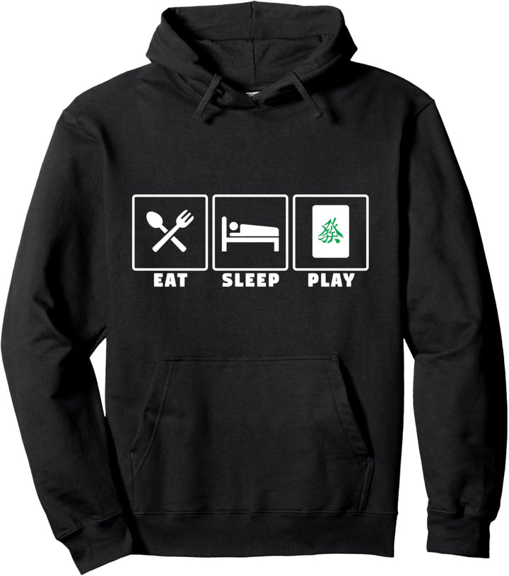 Eat sleep play - mahjong gift Pullover Hoodie
