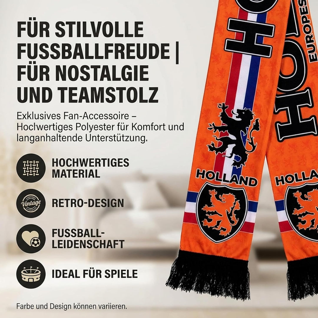 Holland Schal (Seidenschal/Sommerschal), für Europameisterschaft, Fussballschal, Kult-Schal, Souveni