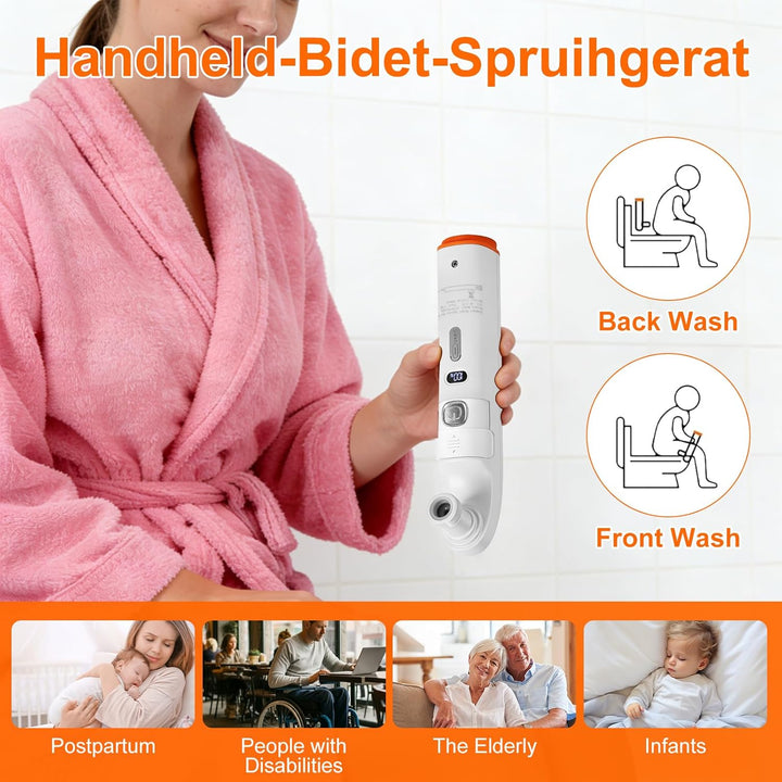 Bidet Po Dusche, Portable Bidet, Portable Travel Bidet Elektrisches, Peri Bottle mit 2.5 L Wassertan