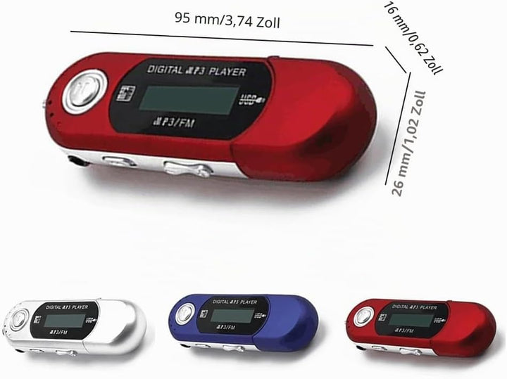 Mini-MP3-Player, USB 2.0, kleiner USB-Stick, Musik-Player, LCD, mehrsprachig, mit 3,5 mm Audio-Buchs