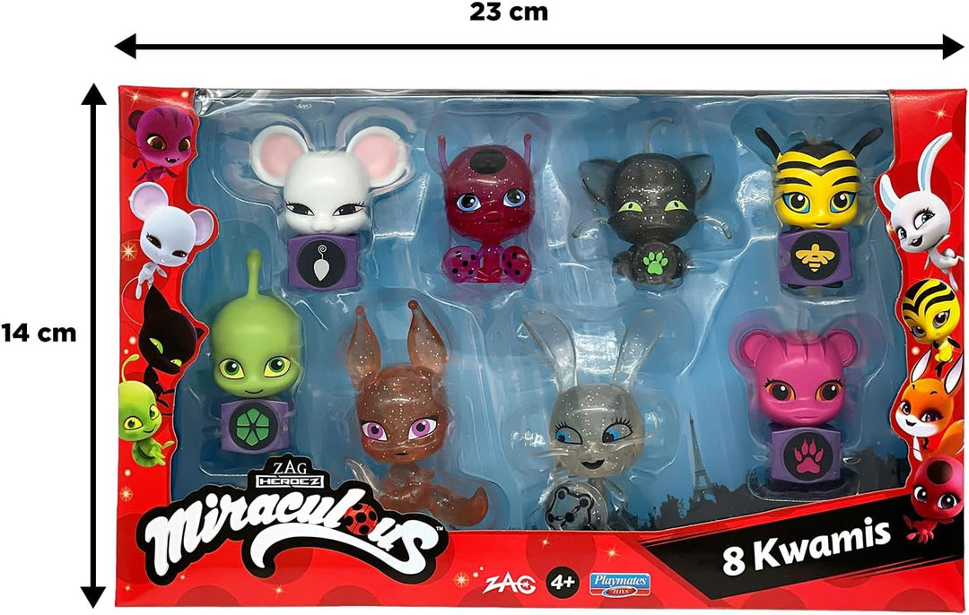 Bandai - Miraculous - Pack mit 8 Kwamis – Miraculous Mini-Figuren Sammlung - Spiel Miraculous Schatu