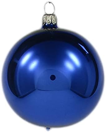 Thüringer Christbaumschmuck Exclusiv BLAU Weiss Mix 6cm Handarbeit Germany 12er Set