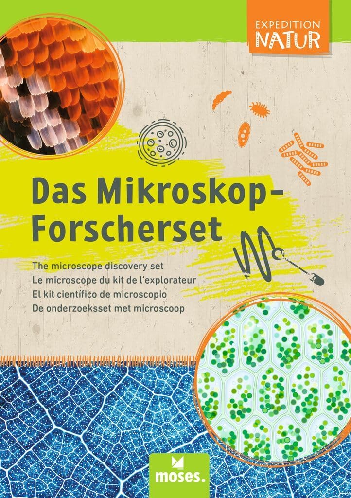 moses. Expedition Natur – Mikroskop für Kinder ab 8 Jahren, hochwertiges 40 TLG. Mikroskop-Set mit 3