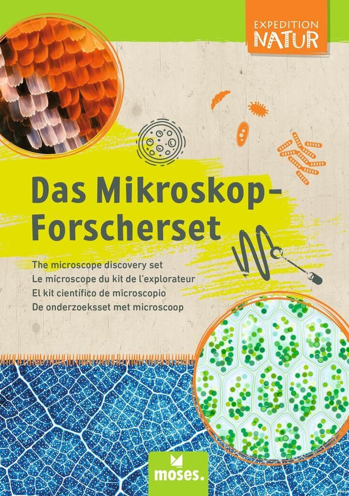 moses. Expedition Natur – Mikroskop für Kinder ab 8 Jahren, hochwertiges 40 TLG. Mikroskop-Set mit 3
