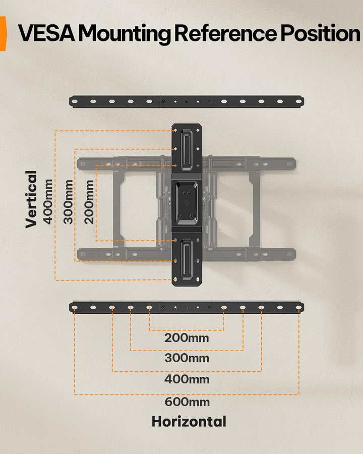 Perlegear ultradünne TV Wandhalterung, 27,9mm ultradünnes Profil für 42"-90" TV, voll-bewegliche TV