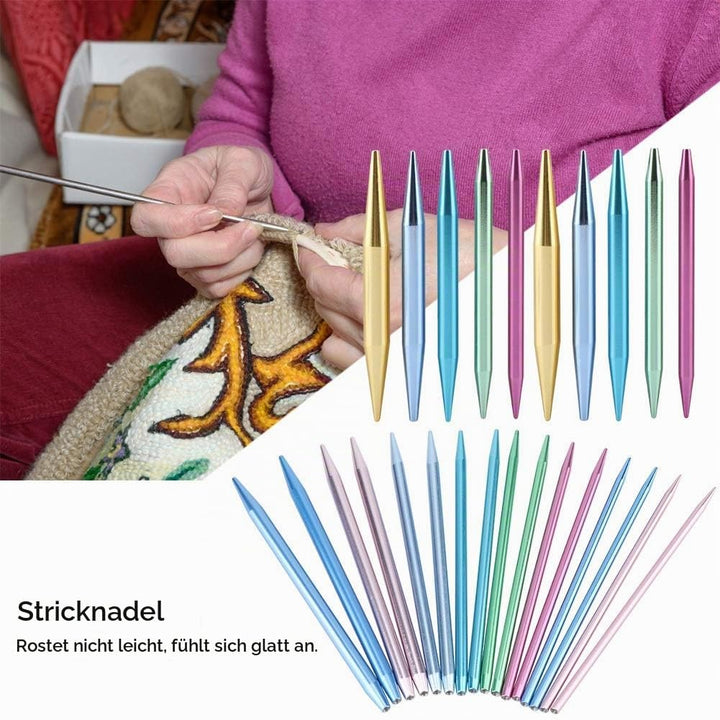 Vobor Stricknadel Kit - austauschbare Rundstricknadelsätze aus Aluminium Stricken Nadeln Kit Haushal