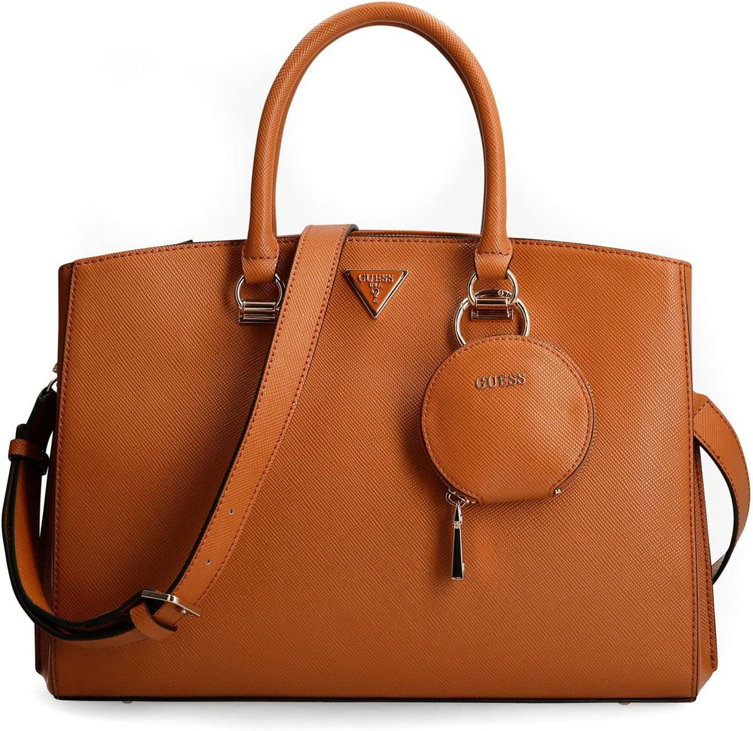 GUESS Borsa donna Alexie lrg girlfriend satchel 3 comparti light cognac BS22GU166 VG841607 37x29x10