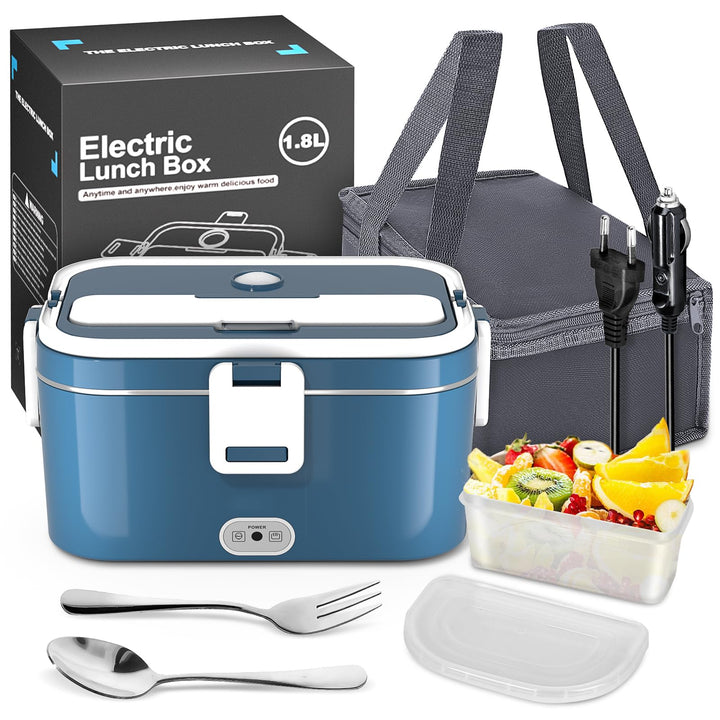 Elektrische Lunchbox 120W 3-in-1 12V/24V/220V Brotdose Elektrisch für Auto, LKW, Büro 1,8L Beheizte