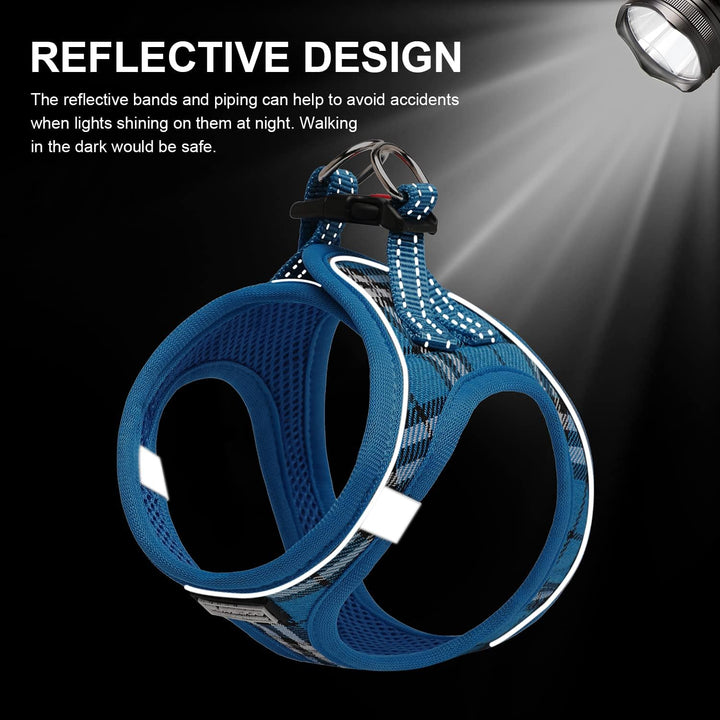 Suredoo Hundegeschirr Kleine Hunde mit Leine, Anti Zug Geschirr Reflektierend Atmungsaktiv Brustgesc