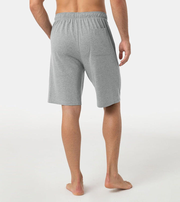 LAPASA Herren Pyjama Shorts mit Taschen, 2er Pack Pyjamahose Schlafshorts Baumwolle Kurze Schlafanzu