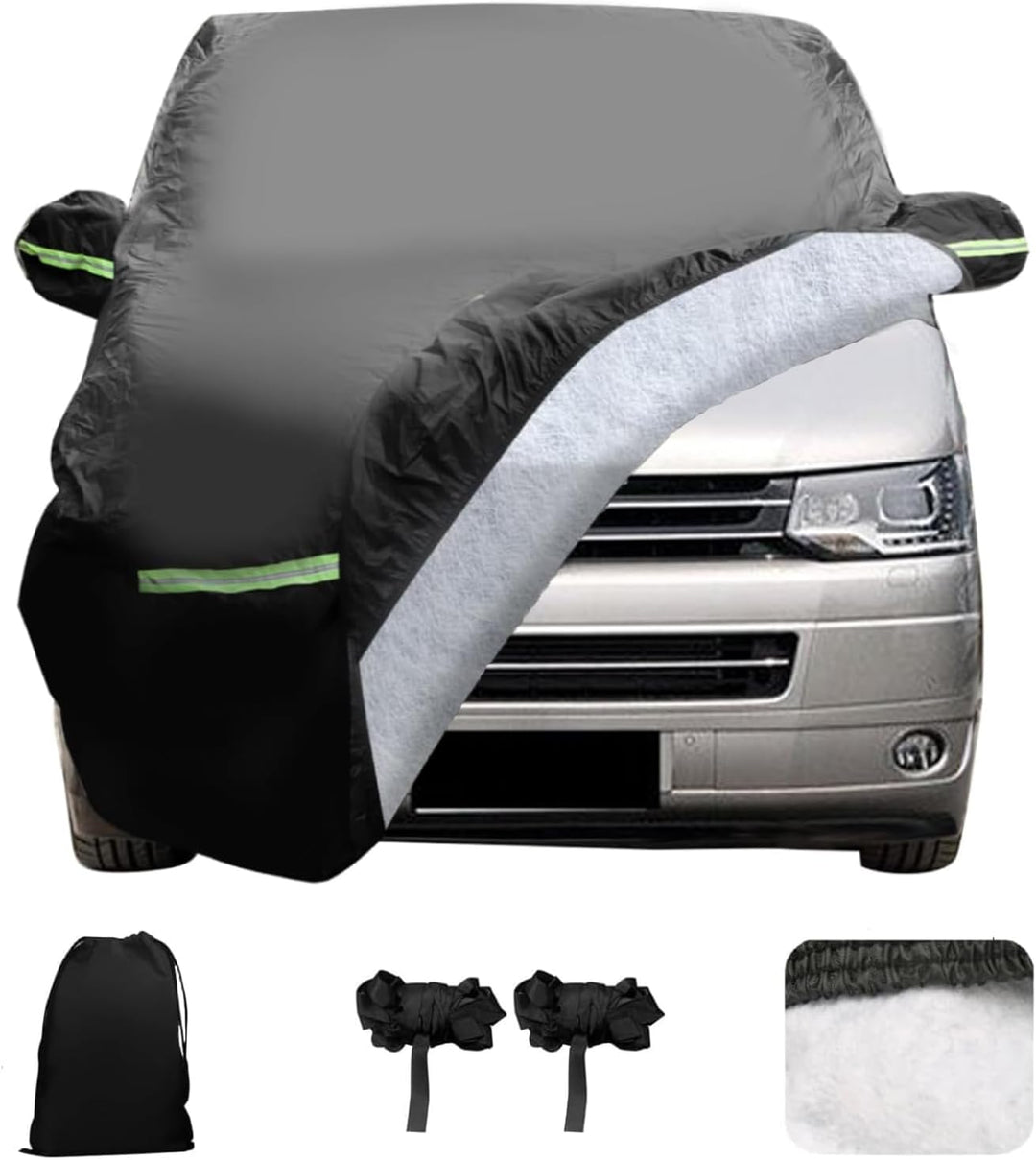 Vollgarage für VW T5 T6, Verbessert 300D Baumwollfutter, Gewicht 5KG, Wasserdicht, Autoabdeckung Ers