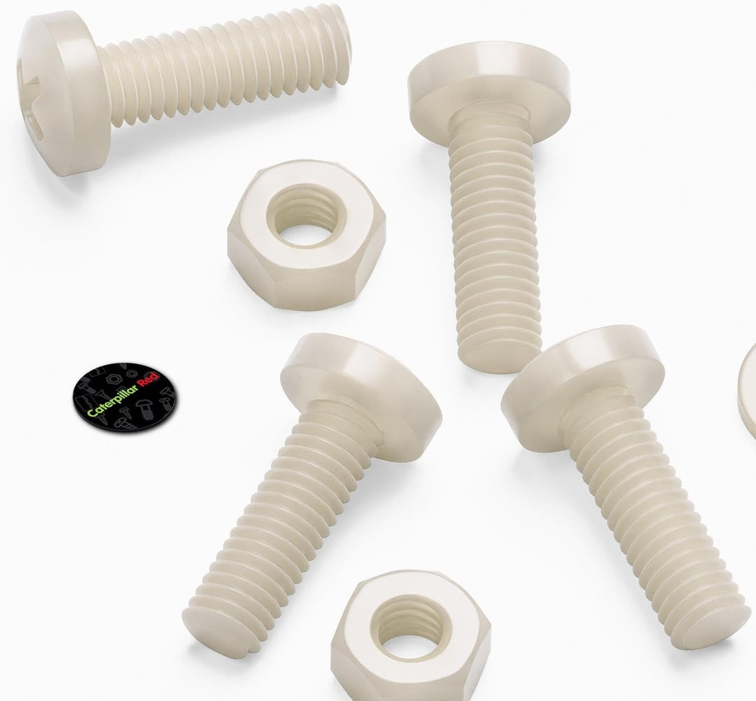 50 x Nylon Flachkopf-, Kreuzkopf-Kunststoff- Maschinenschrauben, M6 x 20mm, Kunststoffschrauben, Mut