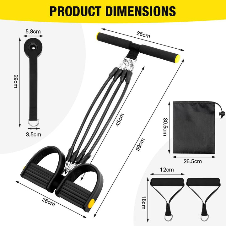 Flintronic Verstellbarer Chest Expander Fitness Widerstandsbänder mit 3 Strings o 5 Strings, Verstel