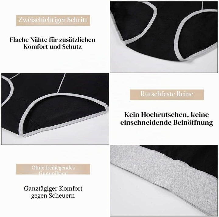 Senllori Damen Unterwäsche, hohe Taille, Baumwolle, Bauchkontrolle, weiche volle Abdeckung Multipack