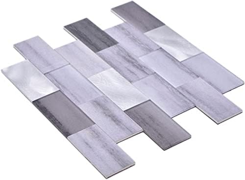 Mosaikfliese Selbstklebende Mosaike Vinyl Zementoptik Mix grau Subway Küche MOS200-5S59_f
