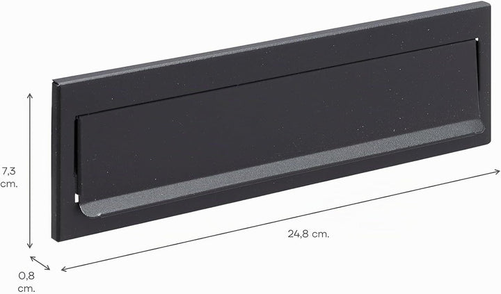 Arregui,c-600,C604 AA8Briefeinwurf ausStahl, 248 x73 mm, Schwarz, 7,3 x24,8 cm, Schwarz