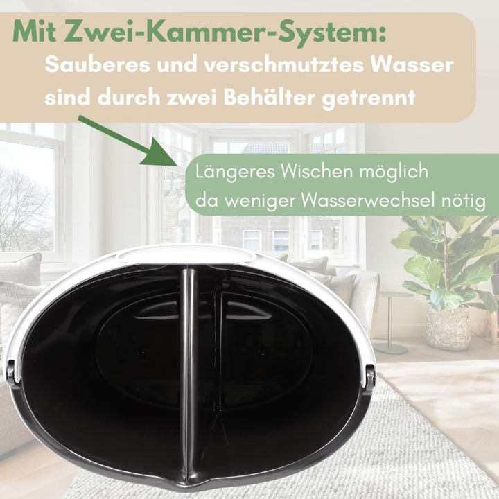 Wischeimer 18 L Putzeimer Zweikammer Doppel Wasser Eimer mit Presse Auswringer