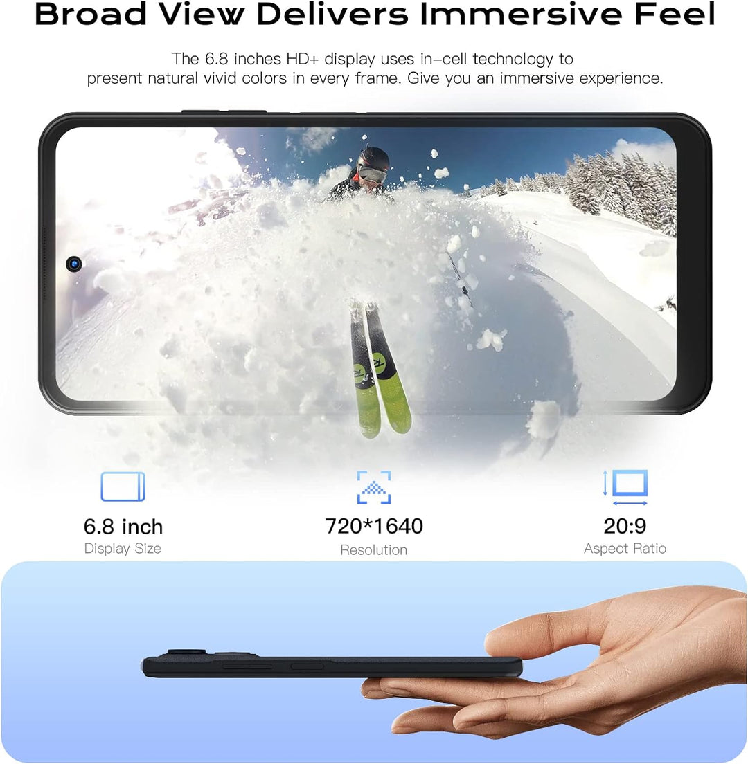 HOTWAV Note 12 Android 13 Smartphone Ohne Vertrag, 6.8"HD+ Display 48MP+16MP Dual Kamera, 8GB/128GB/