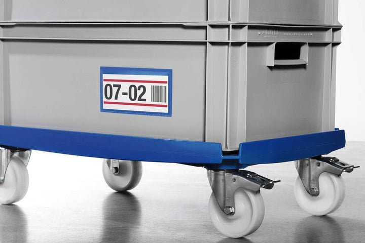 Durable Selbstklebende Etikettentasche, für Etiketten 100 x 38 mm, Packung à 50 Stück, dunkelblau, 1