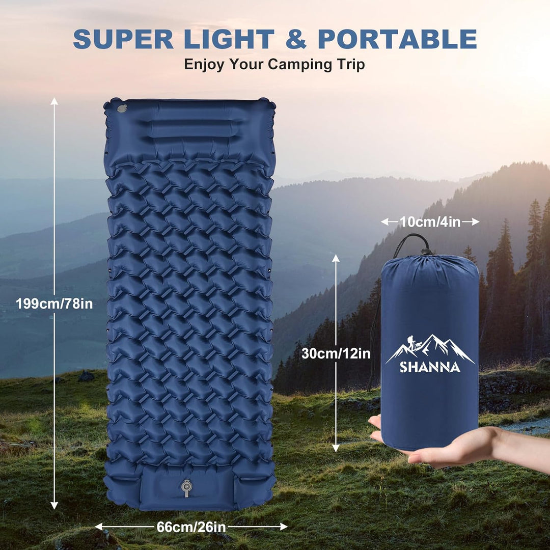 SHANNA Isomatte Outdoor Camping Luftmatratze: Verdicktes 8cm Ultraleichte Schnellaufblasend Matratze