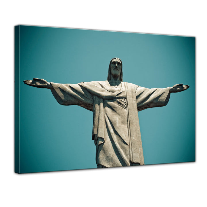 Bilderdepot24 Bild auf Leinwand | Jesus Christus der Erlöser - Rio De Janeiro Brasilien in 70x50 cm