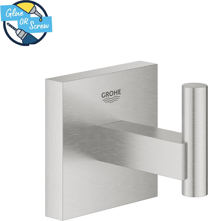 Grohe Start Cube - Bademantelhaken (verdeckte Befestigung, Material: Metall), supersteel, 40961DC0 +
