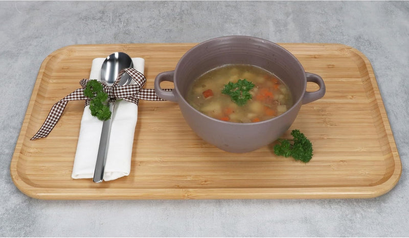 MamboCat 6er Set Sandy Suppentasse 450 ml I Suppenterrine mit Henkeln für 6 Personen I Je 2x Beige,