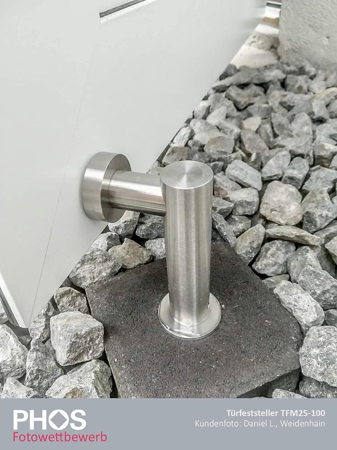 PHOS Design, TFM25-100, Türfeststeller mit Magnet, Edelstahl Vollmaterial matt, Türstopper, Fensters