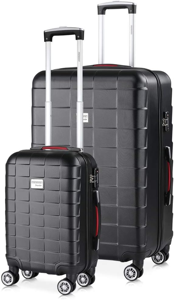 Monzana® 2er Set Koffer Boardcase M, XL Gelgriffe TSA Schloss Reisekoffer Trolley Kofferset Handgepä