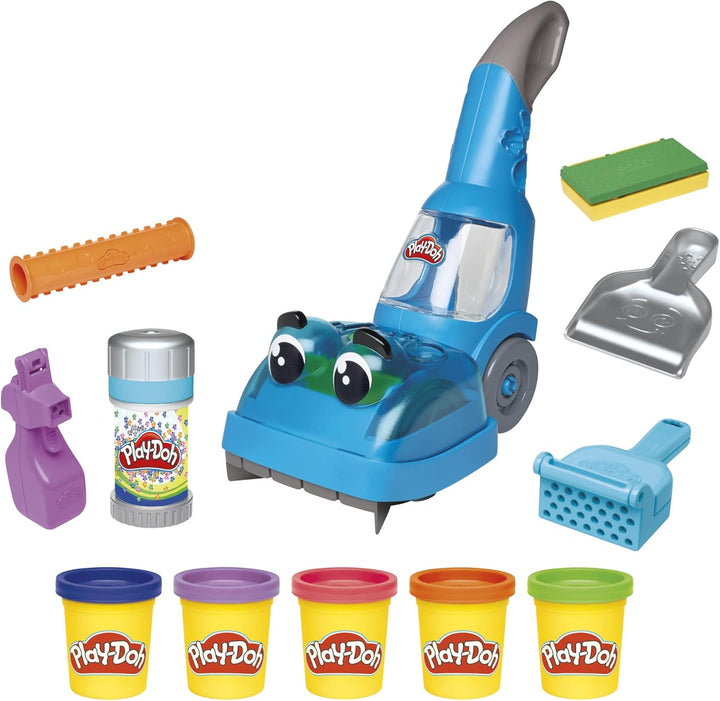 Play-Doh Zoom Zoom Vacuum and Clean Up Set mit 2 Dosen Knete und Zubehör, Bastel-Set als Weihnachtss