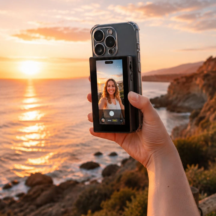 MOJOGEAR VS4 Touchscreen Selfie Vlog Monitor — Externer Bildschirm für Smartphone Rückkamera — WiFi