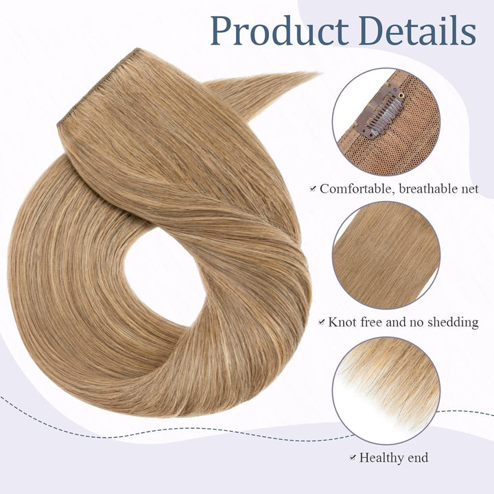 Clip in Extensions Echthaar Dick Haarteile Echthaar 1 Piece 5 Clips 7A Remy Hair Weich Natürlich Haa